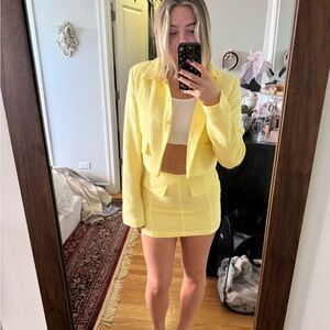NAKD fashion yellow set jacket M skirt S